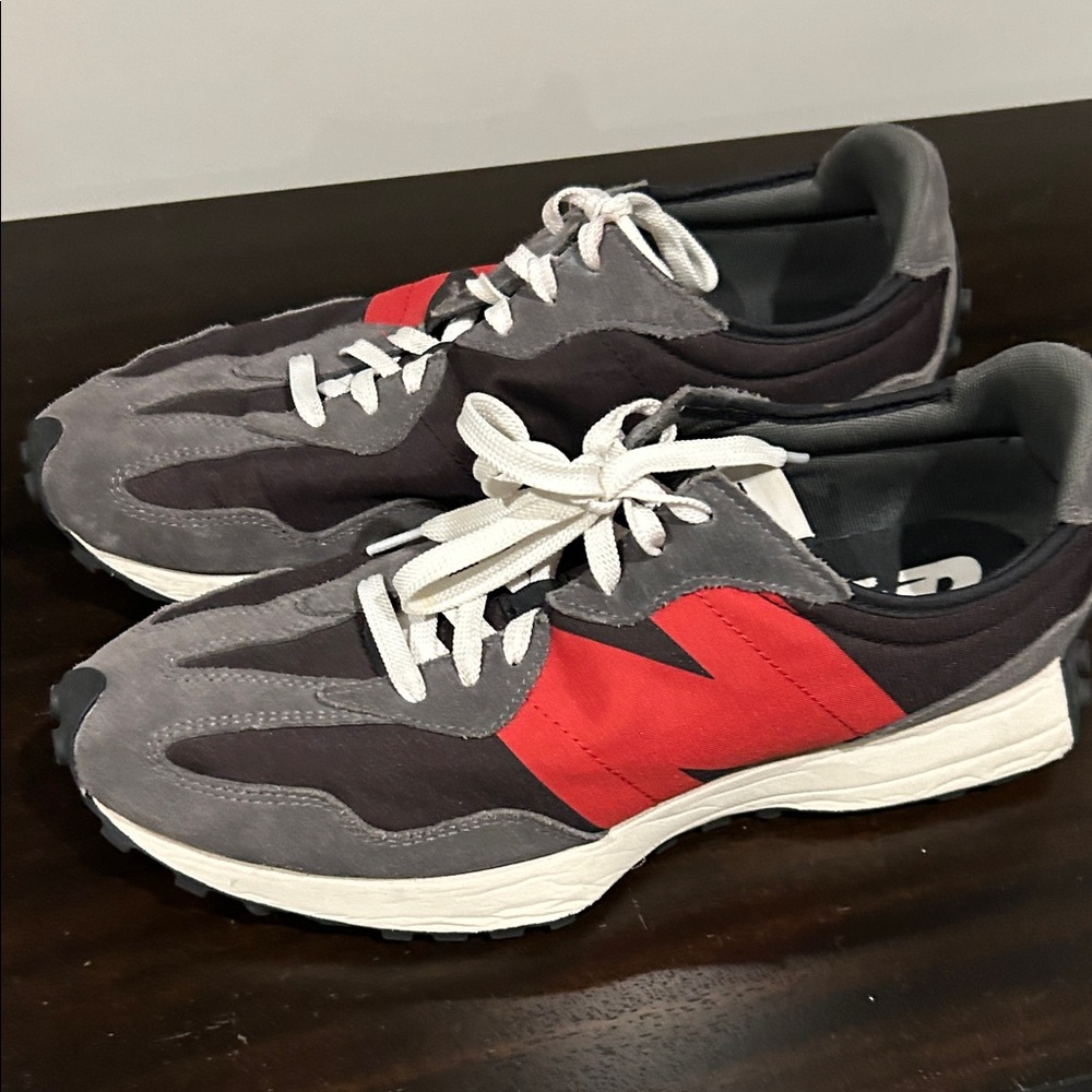 New Balance Men's Charcoal and Crimson Sneakers